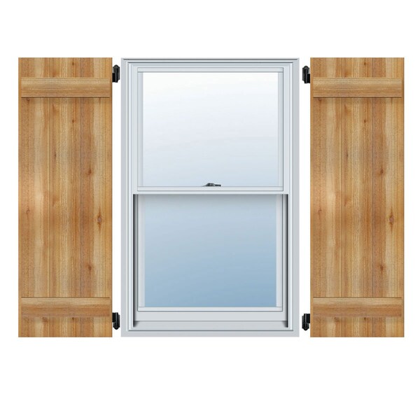 Ekena Millwork Joined Board-n-Batten Shutters, Rough Sawn Western Red Cedar, 32 1/4W x 47H, PR RBJ06S32X047RWR - main